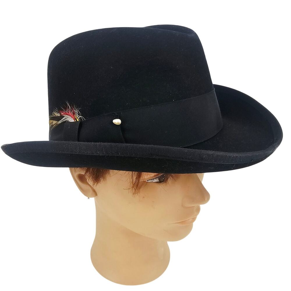 Park Royal Timely Fashion Godfather Hat 100% Wool Black Sz Medium Made In USA